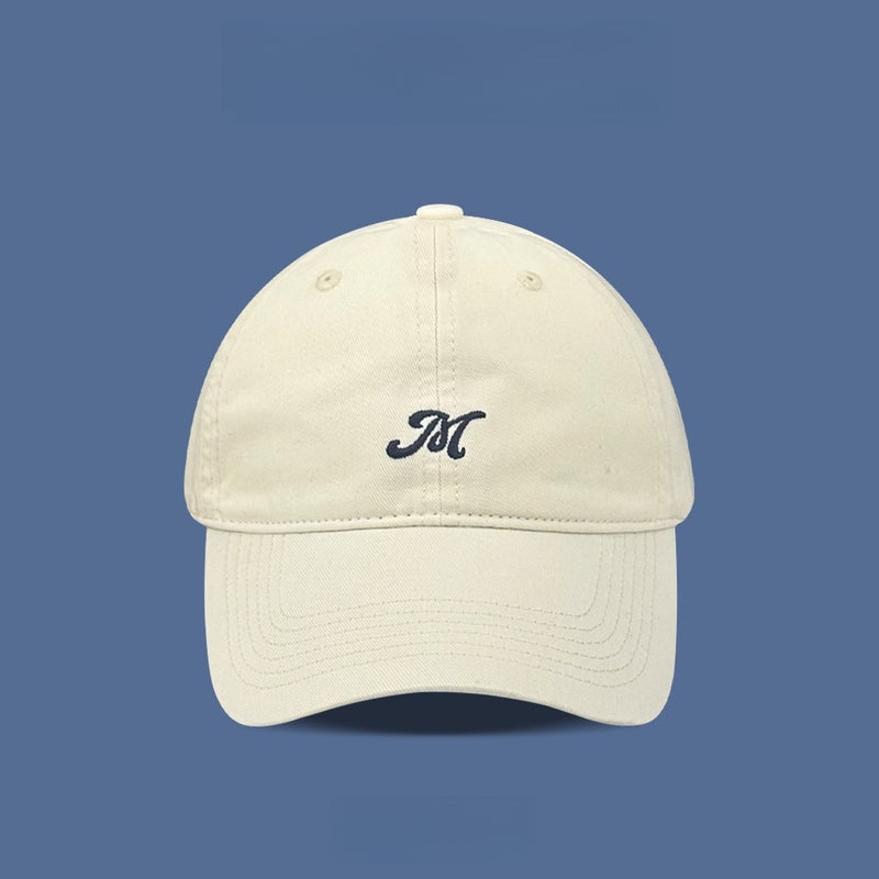 Korean Style Small Fresh Simple Letter Embroidered Baseball Cap Women'S Summer Fashion All-Match Milk Yellow Couple Cap - Image 1